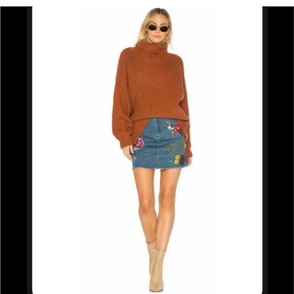 Spell & The Gypsy Flower Child Embroidered Denim Skirt Navy S - Picture 2 of 6